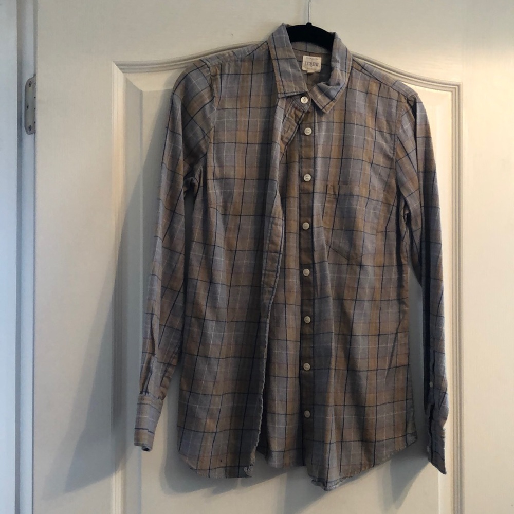 J crew plaid flannel button down